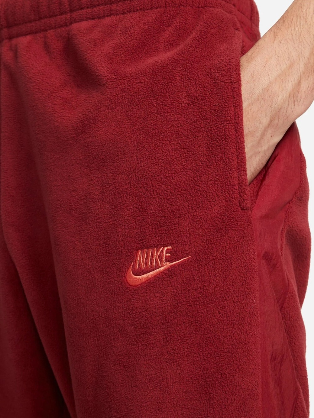 Nike Men's Deep Red Fleece Athletic Shorts